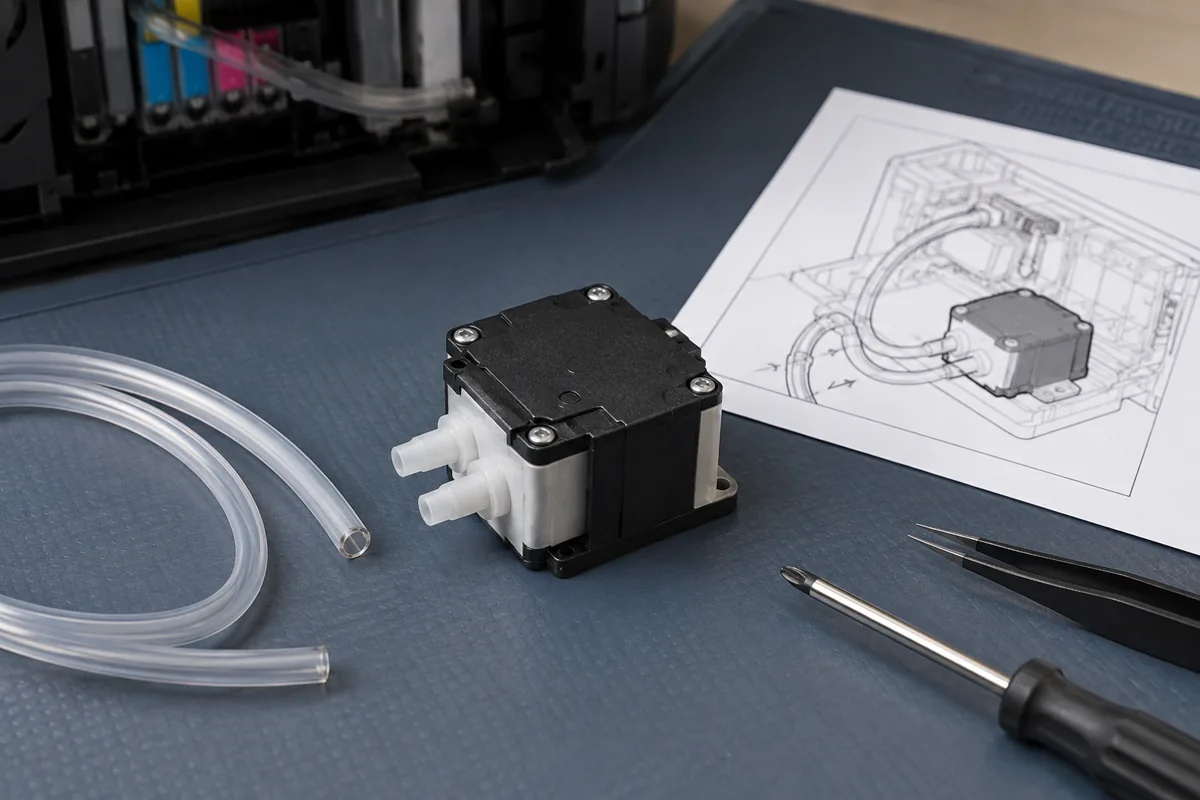 Ink pump — 7 W — illustrative application or setup concept