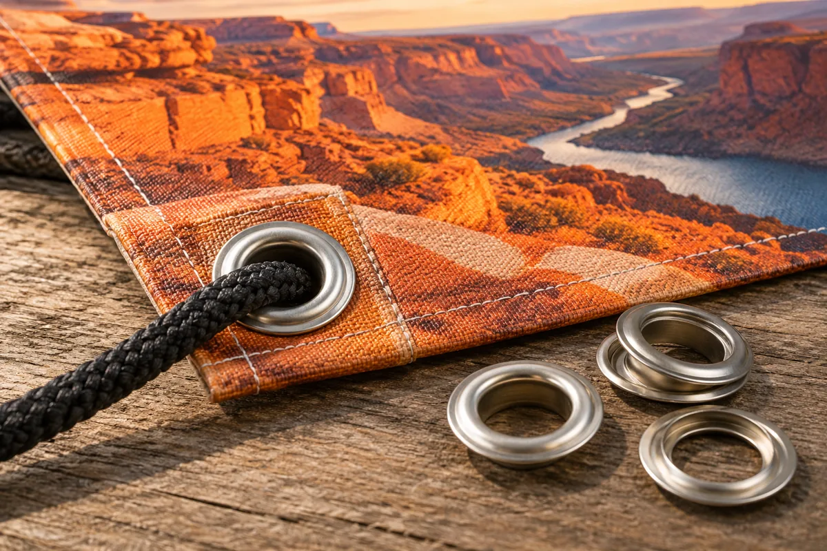 Eyelets — large — illustrative application or setup concept