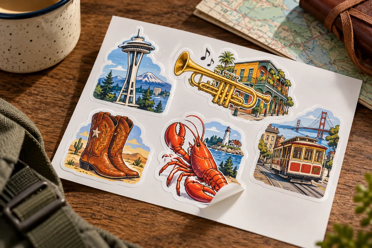Custom sticker sheets — illustrative application or setup concept